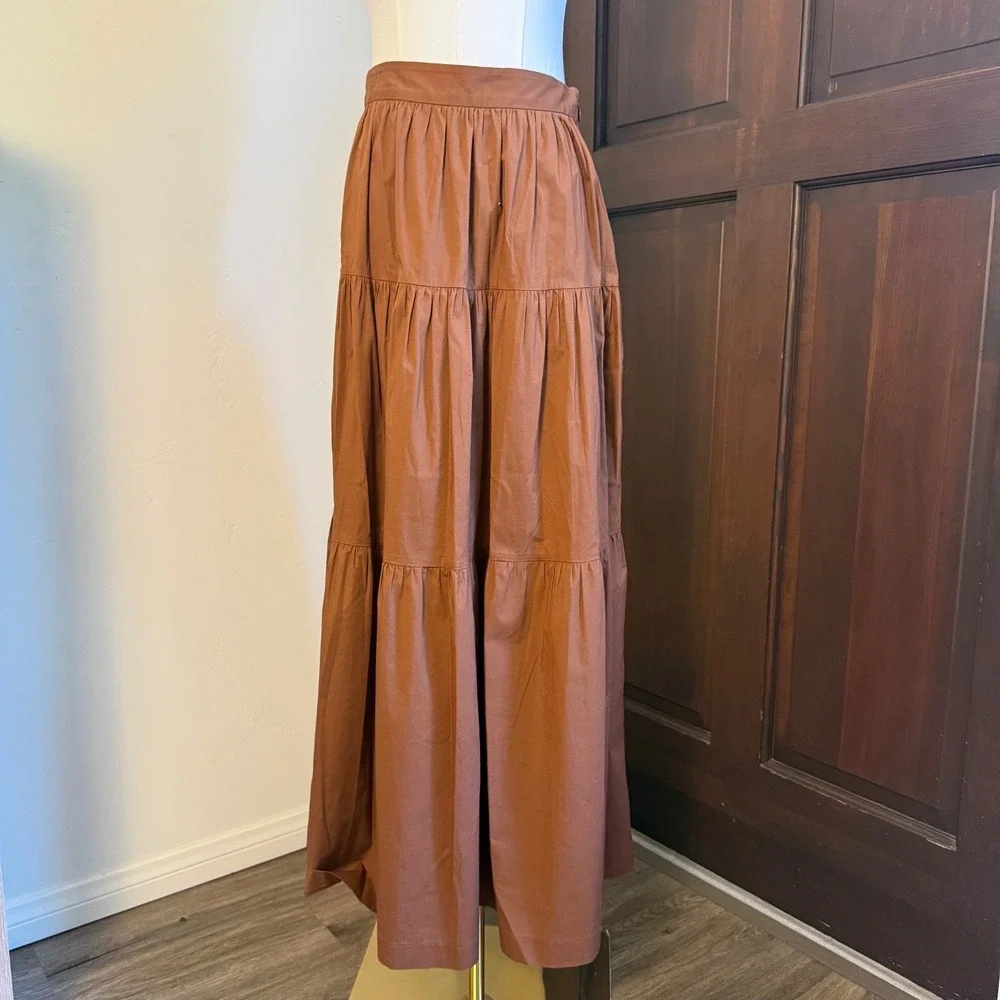 Staud Maxi Skirt Sample NWT Cottage Peasant | Brown | Size 4